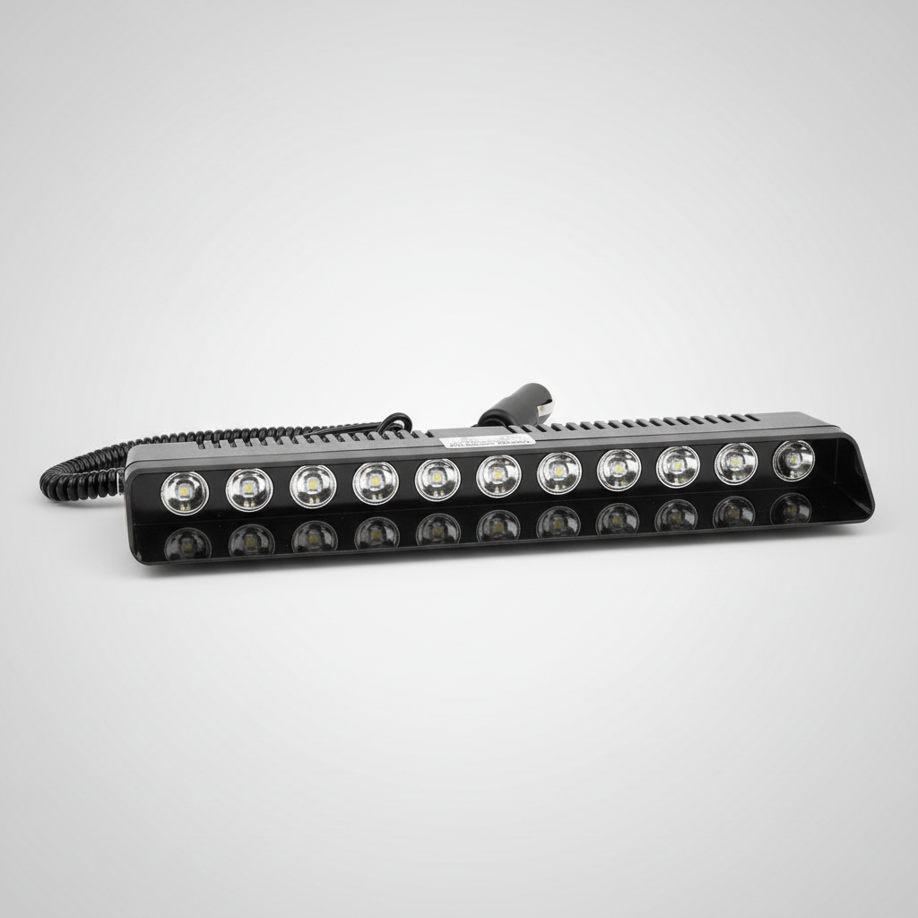 Police Red White And Blue Dashboard Flasher Light 12 LED