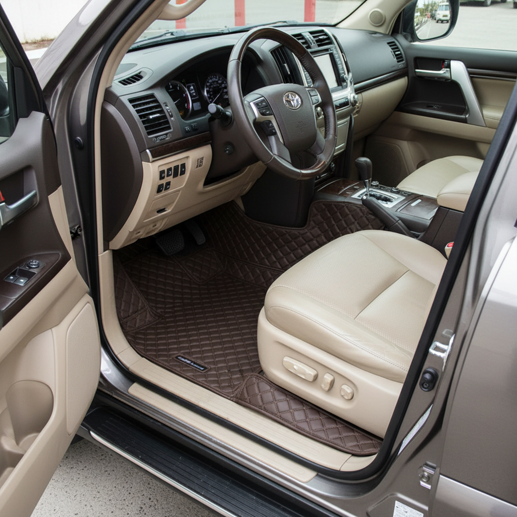 Toyota Land Cruiser LC200 7D Floor Mats - Coffee 3 Pcs 2015-2021