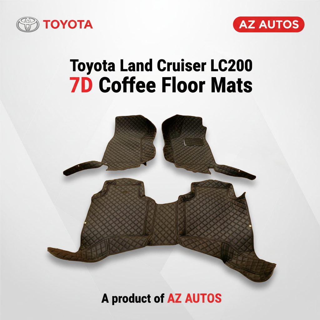 Toyota Land Cruiser LC200 7D Floor Mats - Coffee 3 Pcs 2015-2021