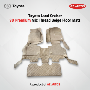 Toyota Land Cruiser 9D Floor Mats Mix Thread Grass 4 PC 2008-2021 – Beige With Beige