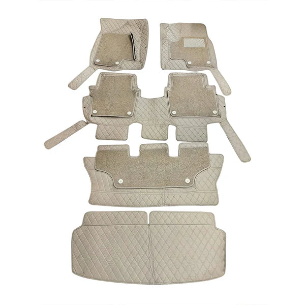 DFSK Glory 580 9D Floor Mats Beige With Beige Grass 5 Pcs 2020 - 2025 - Mix Thread