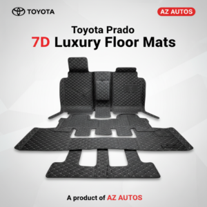 Toyota Prado 7D Floor Mats – Black – 4 Pcs Set – Model 2009-2021