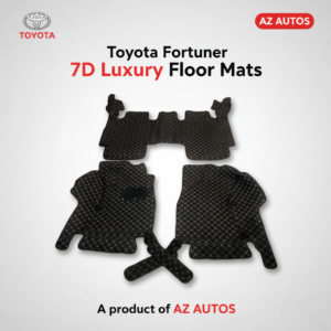Toyota Fortuner 7D Floor Mats – Black – 3 Pcs Set – Model 2016-2025