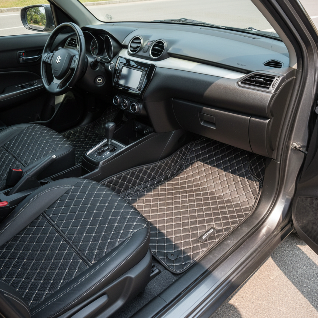 Suzuki Swift 7D Floor Mats - Black - 3 Pcs Set - Model 2022-2025