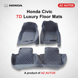 Honda Civic 7D Floor Mats – Black – 3 Pcs Set – Model 2016-2025