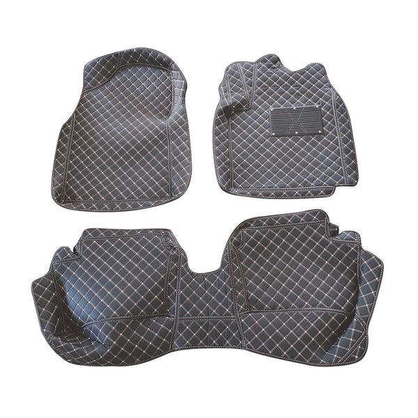 KIA Picanto 7D Custom Floor Mats - Black - 3 Pcs Set - Model 2019-2025