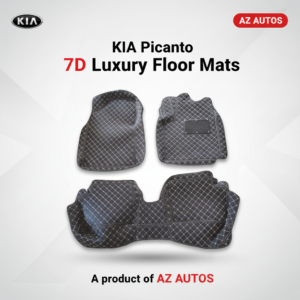 KIA Picanto 7D Custom Floor Mats – Black – 3 Pcs Set – Model 2019-2025