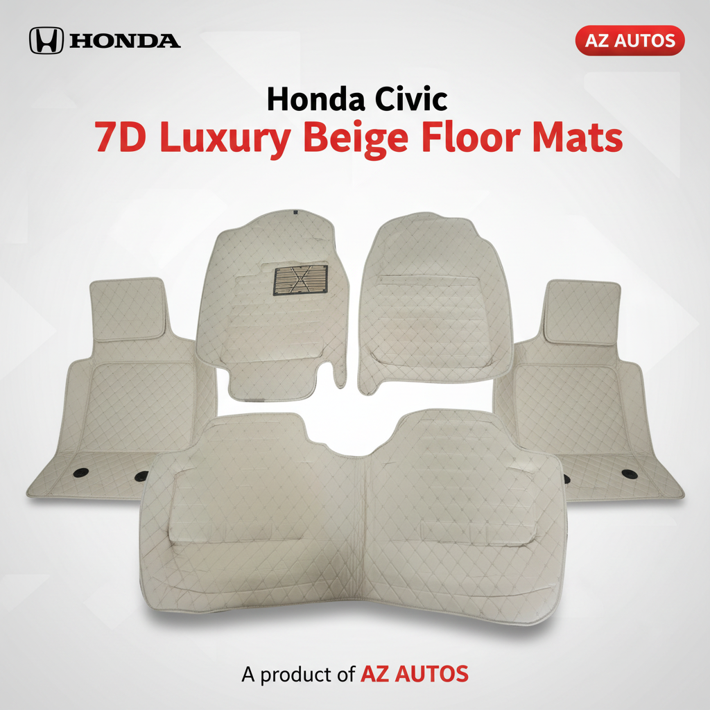 Honda Civic 7D Floor Mats - Beige - Model 2012-2016