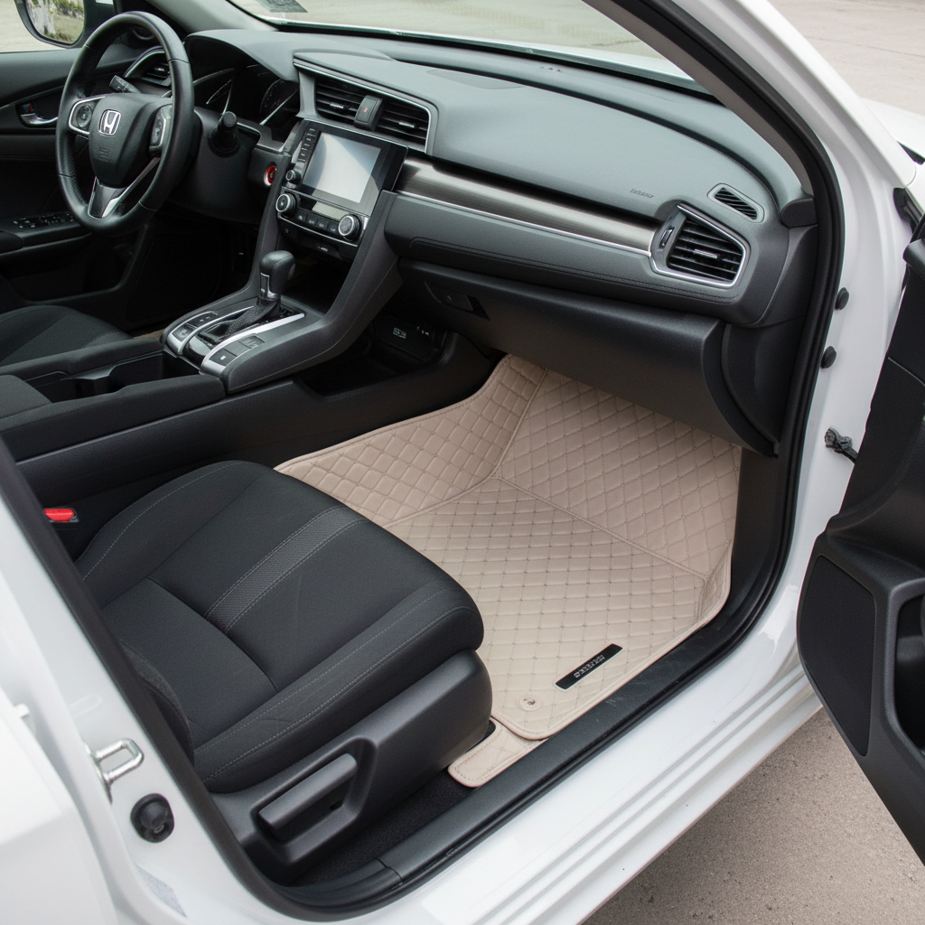 Honda Civic 7D Floor Mats - Beige - Model 2012-2016