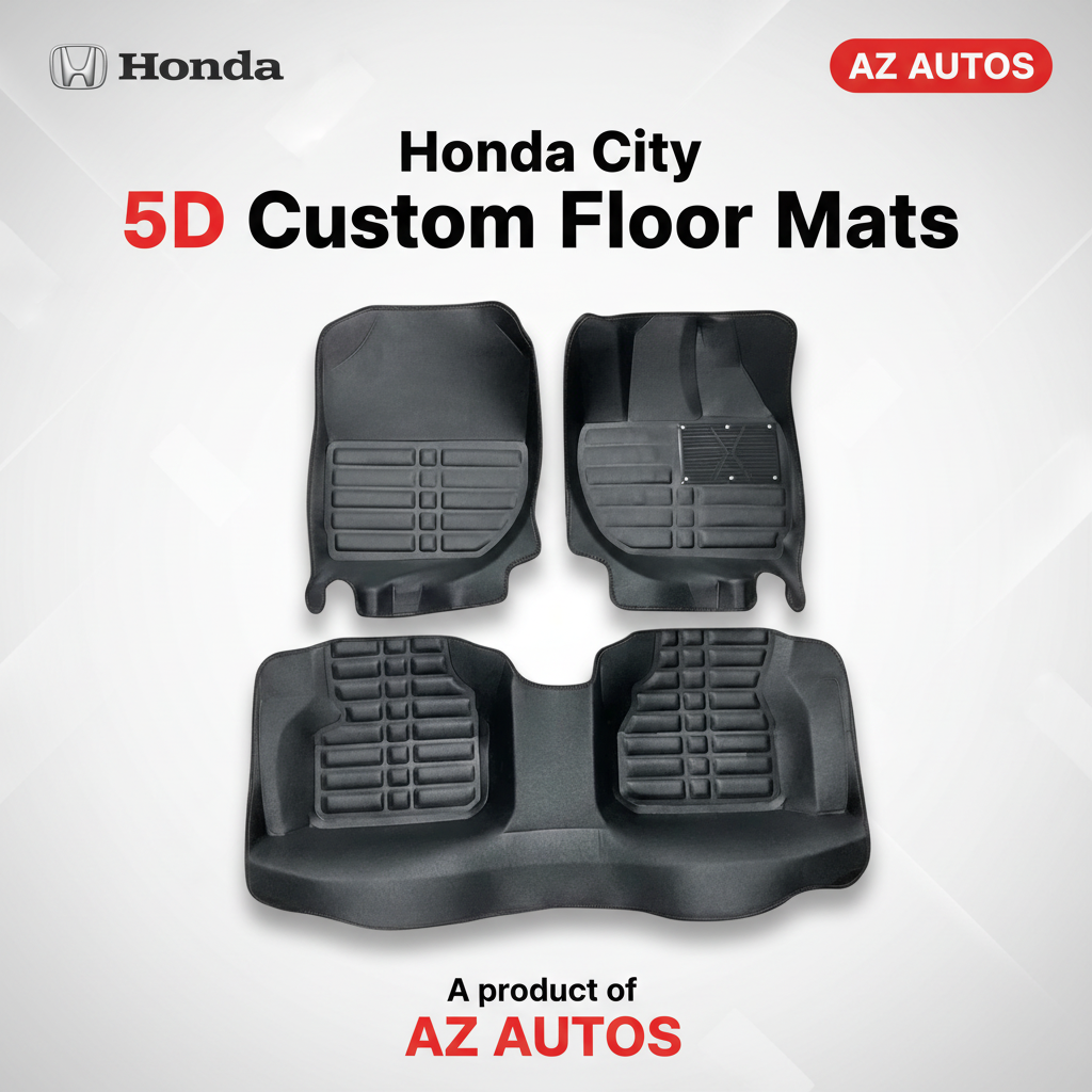 Honda City 5D Custom Floor Mat Black 3 Pcs - Model 2008-2021