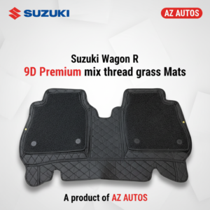 Suzuki Wagon R 9D Floor Mats Black With Black Grass 2014-2022 – Mix Thread