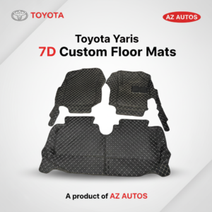 Toyota Yaris 7D Custom Floor Mats – Black – 3 Pcs 2020-2024