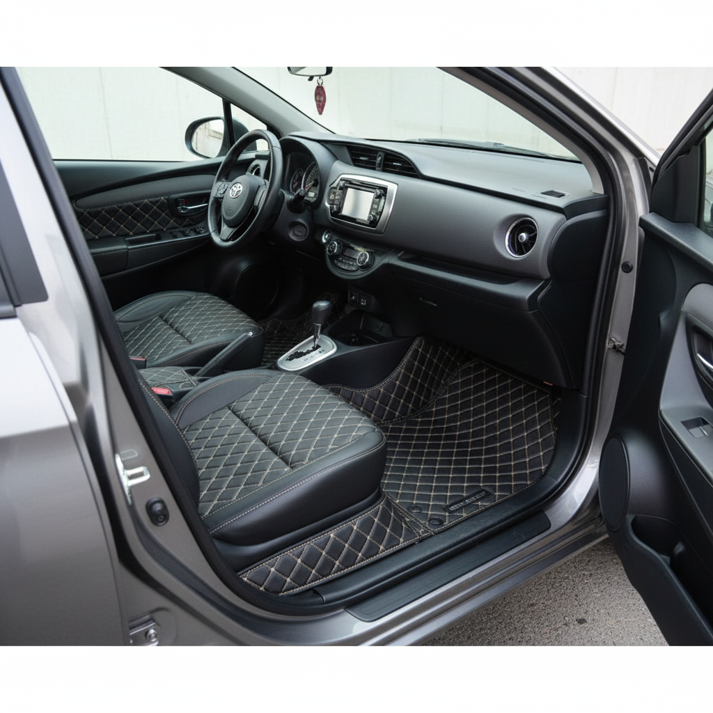 Toyota Yaris 7D Custom Floor Mats - Black - 3 Pcs 2020-2024