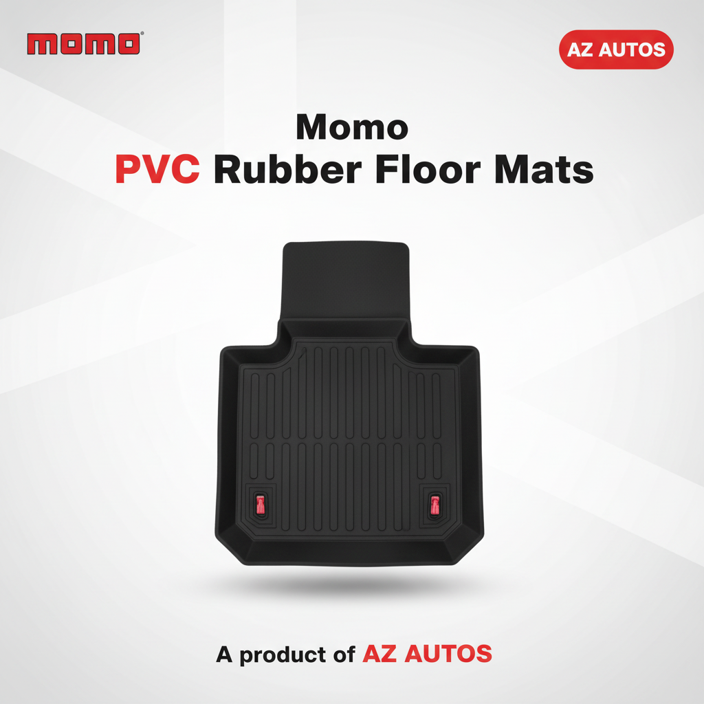Momo Universal PVC Rubber Floor Mat Mix Design 5 Pcs - Rubber Floor Mats | Car Mats | Vehicle Mats | Foot Mat For Car | Latex Mats