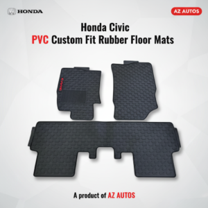 Honda Civic Custom Fit PVC Rubber Floor Mat Black 3 Pcs 2022-2024 – – Mix Design
