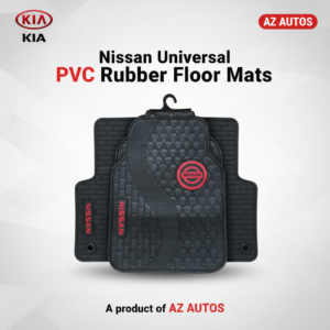 Nissan Universal PVC Rubber Floor Mat Black Red Mix Design – 5 Pcs – Rubber Floor Mats – Car Mats – Vehicle Mats