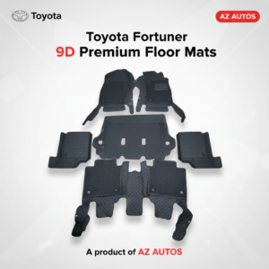 Toyota Fortuner 9D Floor Mats Mix Thread Black 4 Pcs – With Black Grass 2016-2021