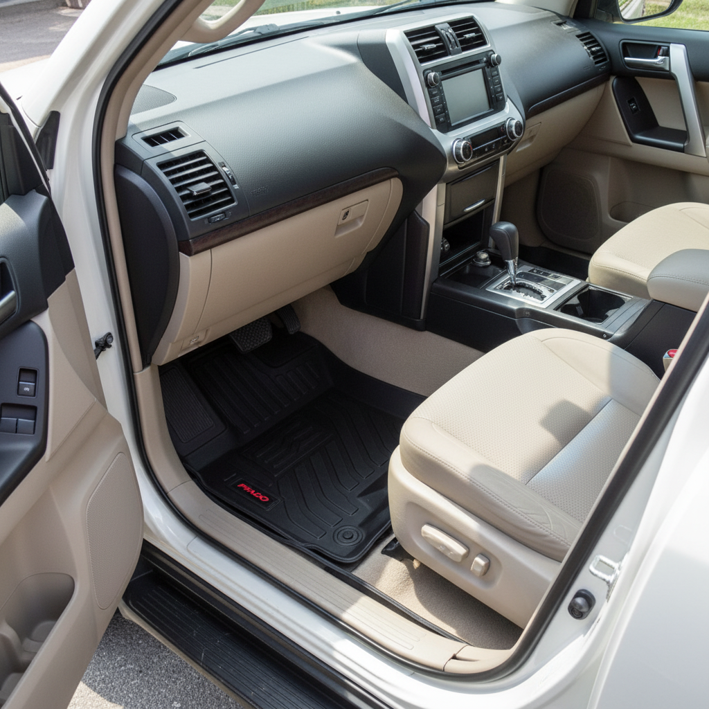 Toyota Prado TPE Floor Mat Black 3 Pcs - Model 2009-2021