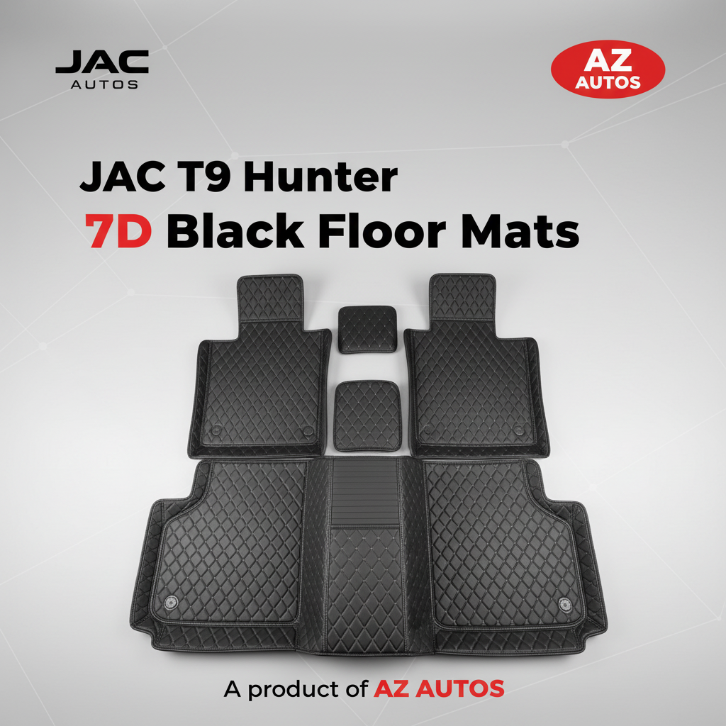 JAC T9 Hunter 7D Floor Mats - Black - 3 Pcs Model 2025-2026