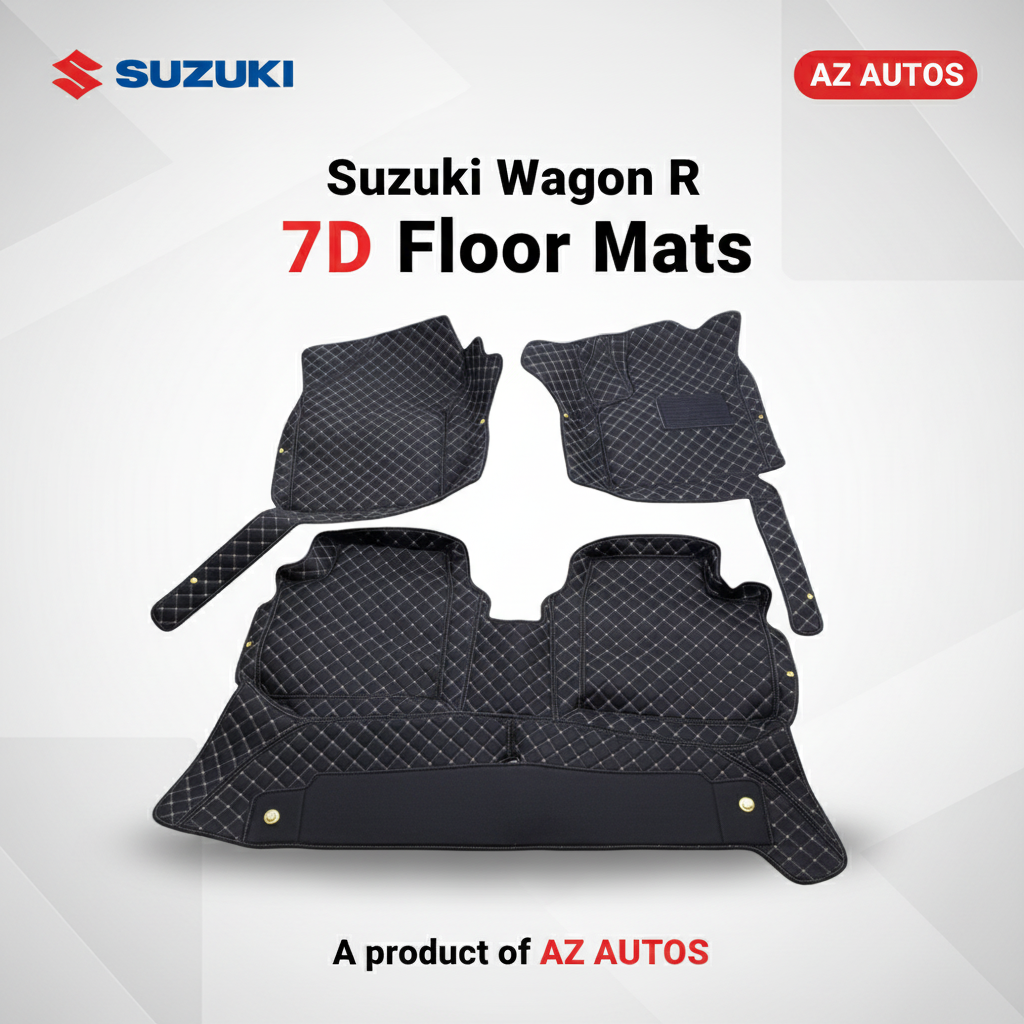 Suzuki Wagon R 7D Floor Mat- Black 2014-2025 - 3 Pcs Set