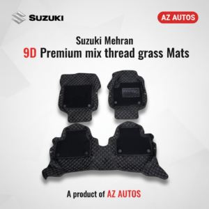 Suzuki Mehran 9D Floor Mat Mix Thread Black With Black Multi Color – – Model 2007-2019