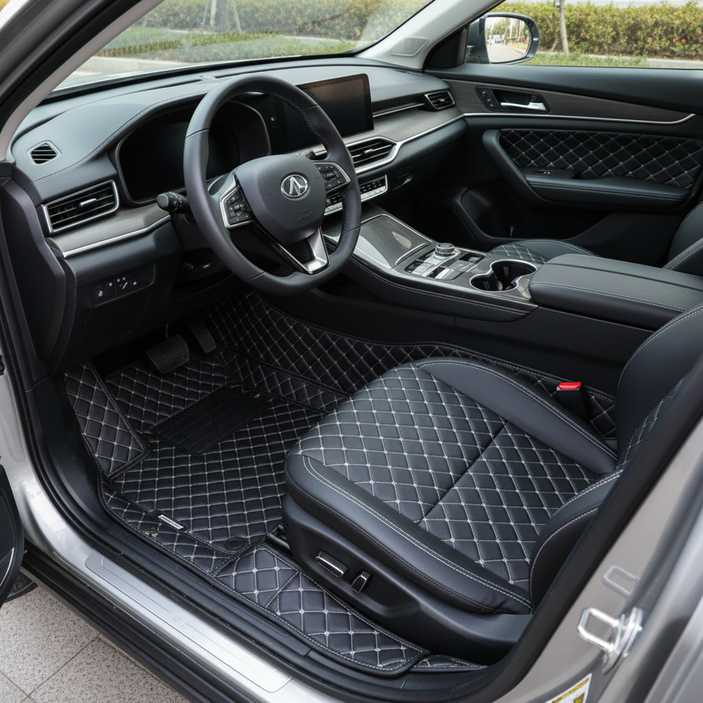 Changan Deepal S07 7D Floor Mats - Black - 3 Pcs Set - Model 2024-2025