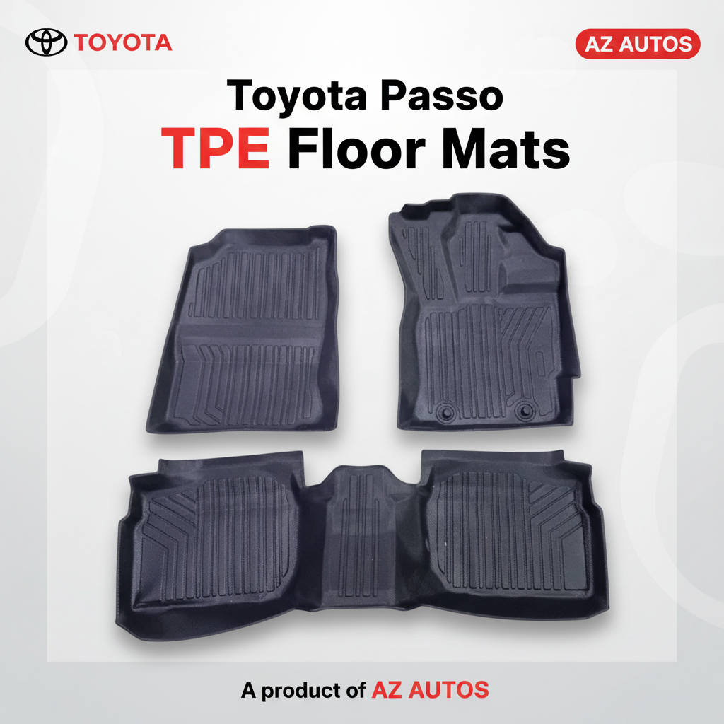 Toyota Passo TPE Floor Mat Black 3 Pcs - Model 2020-2021