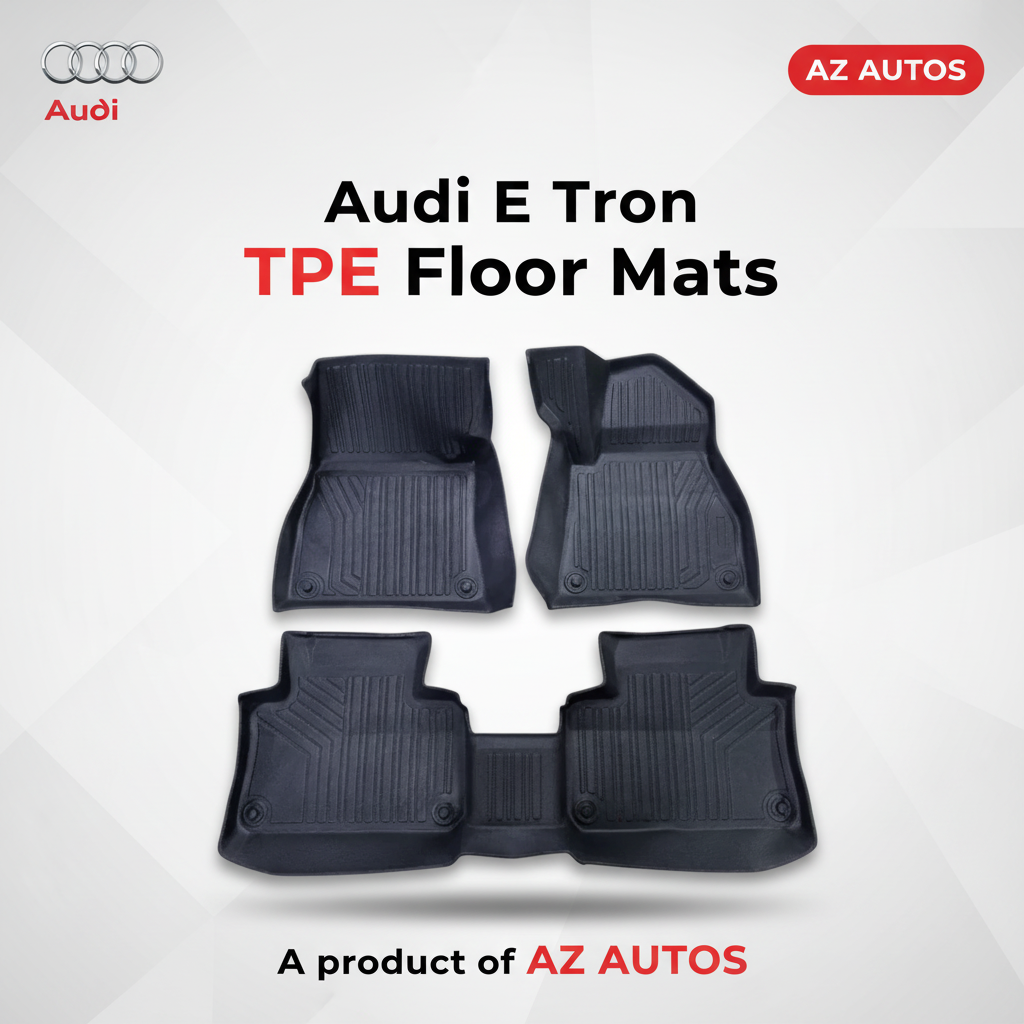 Audi E Tron TPE Floor Mat Black 3 Pcs - Model 2020-2025