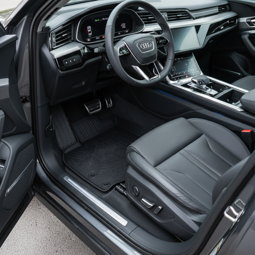 Audi E Tron TPE Floor Mat Black 3 Pcs - Model 2020-2025
