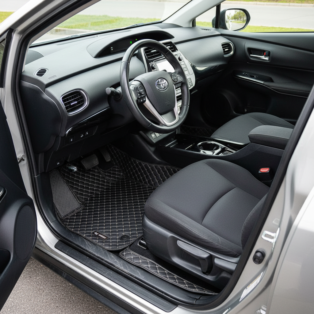 Toyota Corolla / Prius 7D Floor Mats - Black - 3 Pcs Set 2014-2025