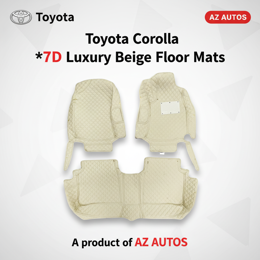 Toyota Corolla 7D Floor Mats - Beige - 3 Pcs Set - Model 2014-2025