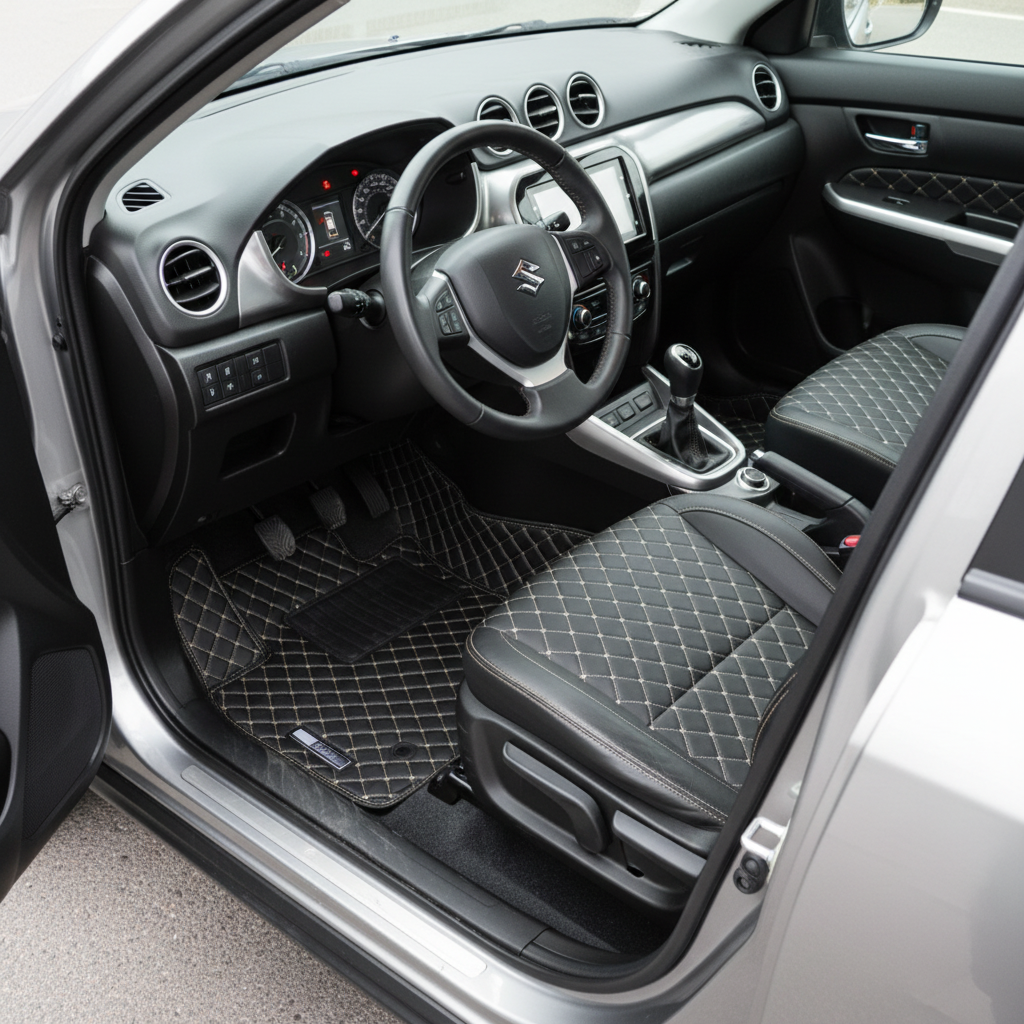 Suzuki Vitara 7D Floor Mats - Black - 3 Pcs - Model 2016-2025