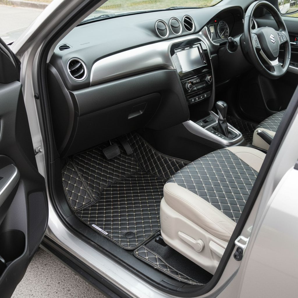 Suzuki Vitara 7D Floor Mats - Black - 3 Pcs - Model 2016-2025