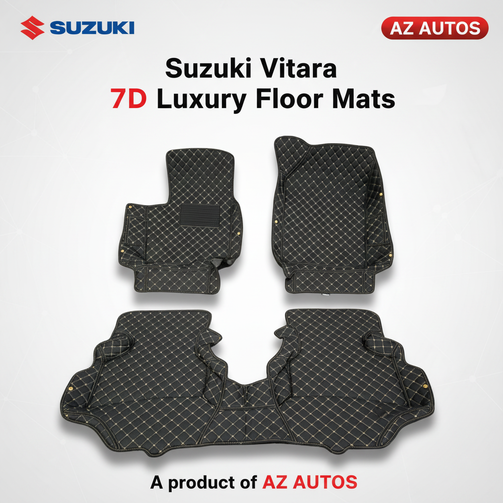Suzuki Vitara 7D Floor Mats - Black - 3 Pcs - Model 2016-2025