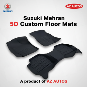 Suzuki Mehran 5D Custom Floor Mat Black 3 Pcs – Model 2012-2017