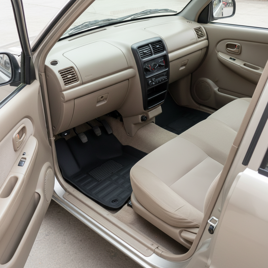 Suzuki Mehran 5D Custom Floor Mat Black 3 Pcs - Model 2012-2017