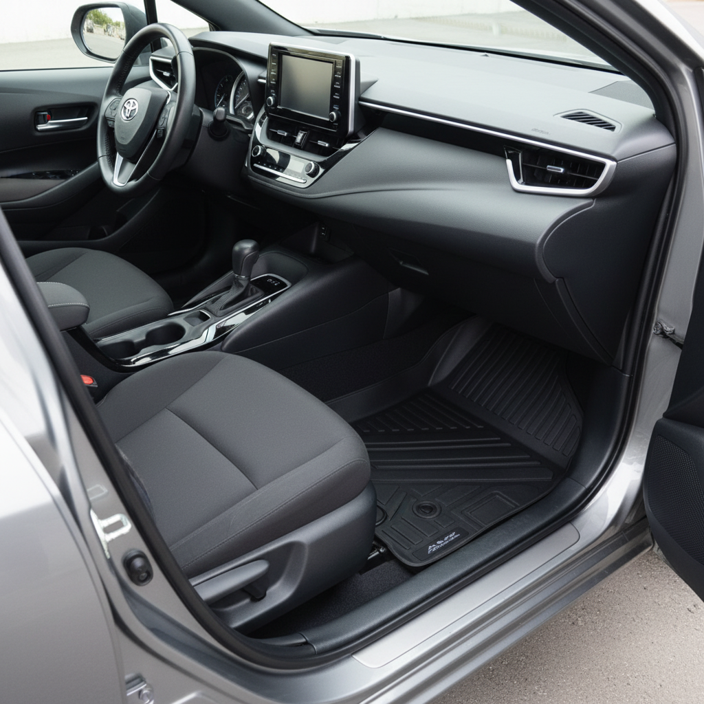 Toyota Corolla TPE Floor Mat Black 3 Pcs - Model 2009-2014