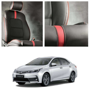 Toyota Corolla Type R Black Red Seat Covers – Model 2014-2021