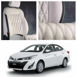 Toyota Yaris Diamond Cut Beige Black Seat Covers – Model 2020-2021