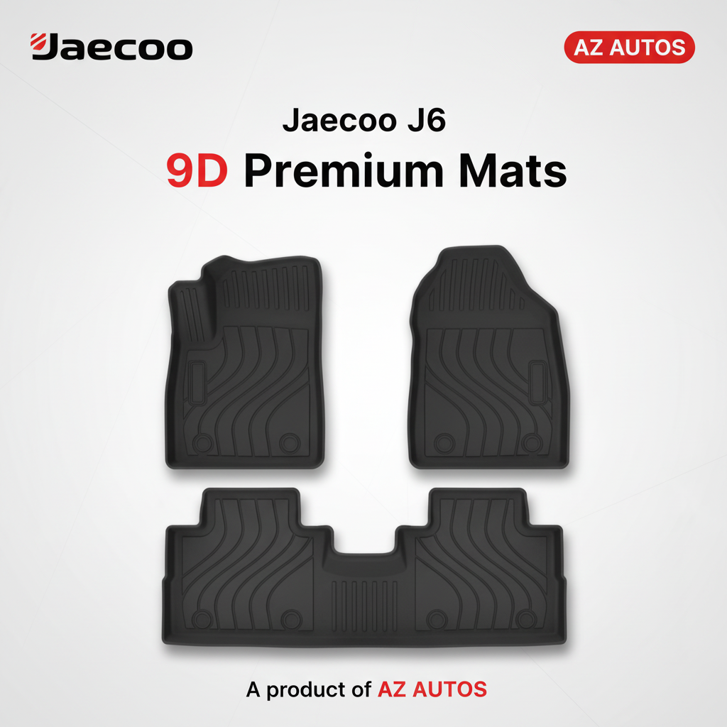 Jaecoo J6 9D Floor Mats Black with Black Grass 3 Pcs 2025-2026