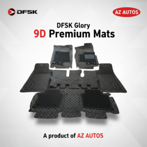 DFSK Glory 9D Floor Mats Mix Thread Grass 4 Pcs 2020 – 2025 – Black With Black
