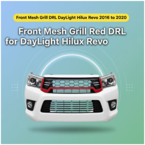 Front Mesh Grill Red DRL DayLight for Toyota Hilux Revo 2016 to 2020