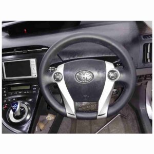 Hand Made Black Color Steering Stitched in Japanese Leather