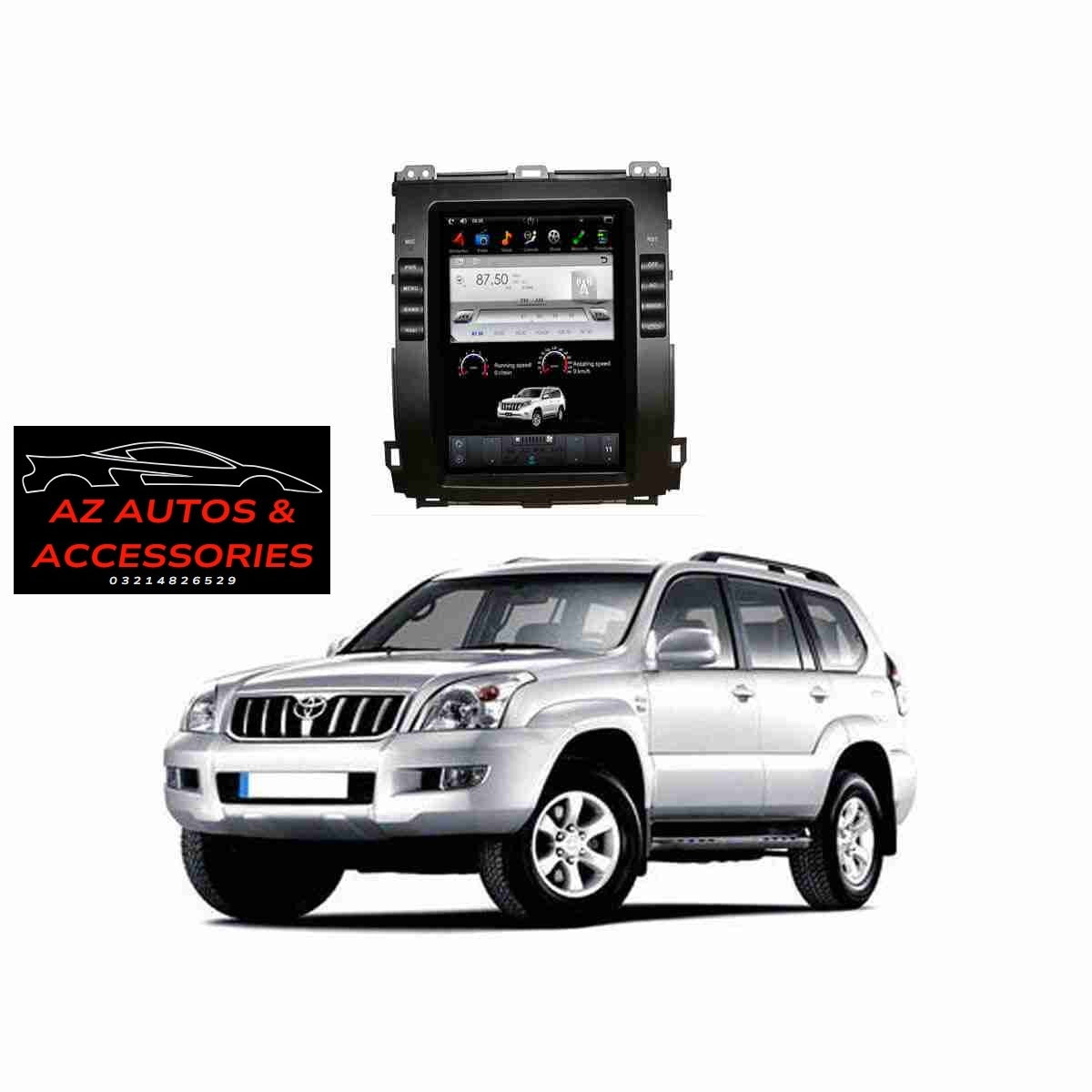 Toyota Prado 2002 to 2009 Android Tesla LCD Screen IPS Display Multimedia System