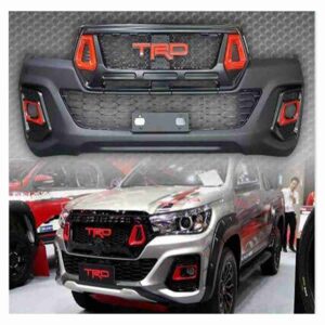 Front Rocco Red TRD Mesh Grill With Fog Lamp Covers for Toyota Hilux Revo 2016 to 2020