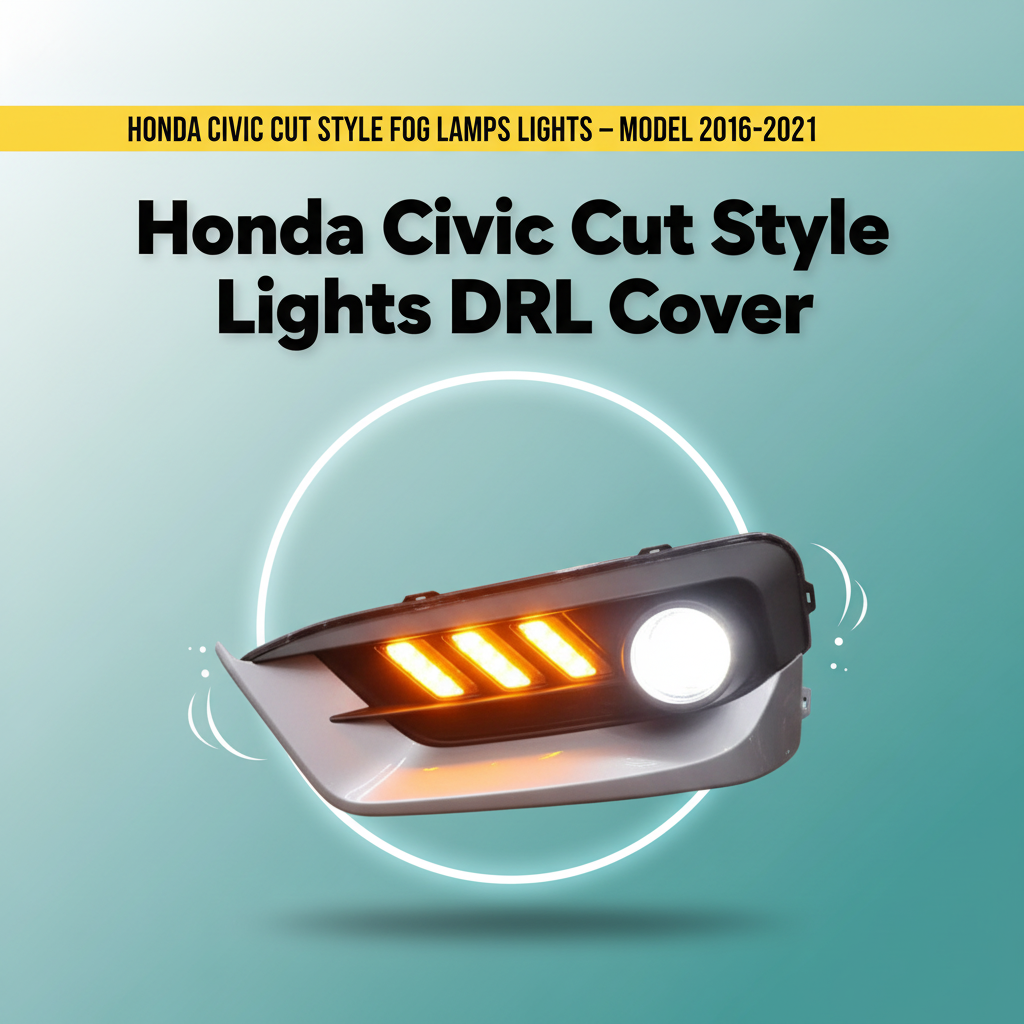 Honda Civic Cut Style Fog Lamps Lights DRL Cover – Model 2016-2021