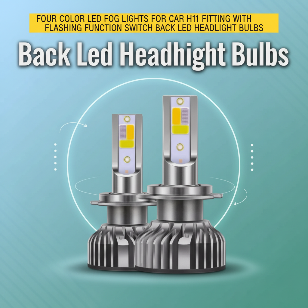 Four Color Led Fog Lights for Car H11 Fitting With Flashing Function Switch Back Led Headlight Bulbs
