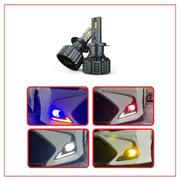 Four Color Led Fog Lights for Car H11 Fitting With Flashing Function Switch Back Led Headlight Bulbs