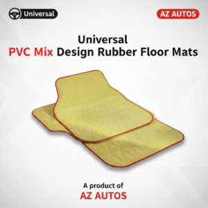 Universal PVC Rubber Floor Mat Beige Mix Design 5 Pcs – Rubber Floor Mats | Car Mats | Vehicle Mats | Foot Mat For Car