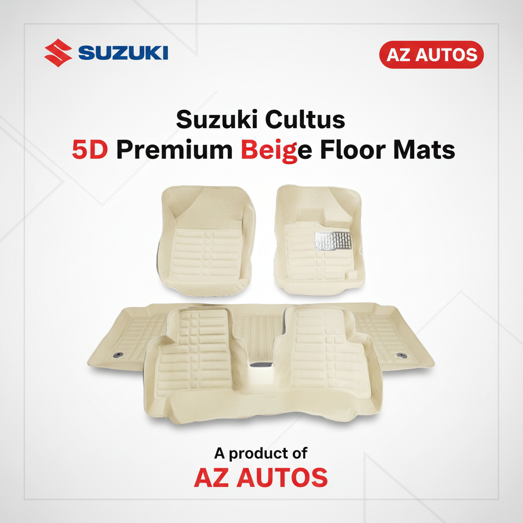 Suzuki Cultus 5D Custom Floor Mat Beige New Model 3 Pcs 2017-2021